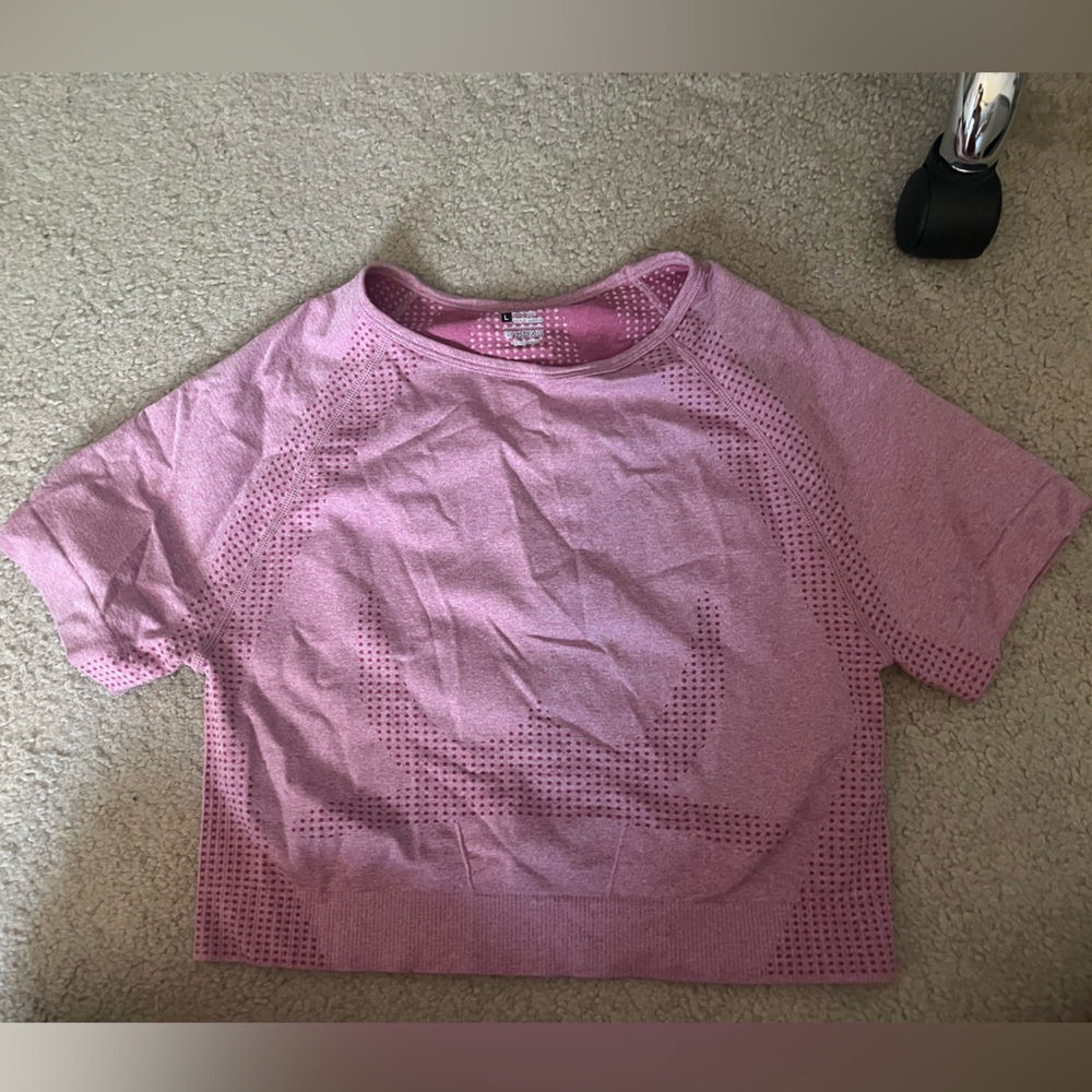 Pink Cropped Workout Top